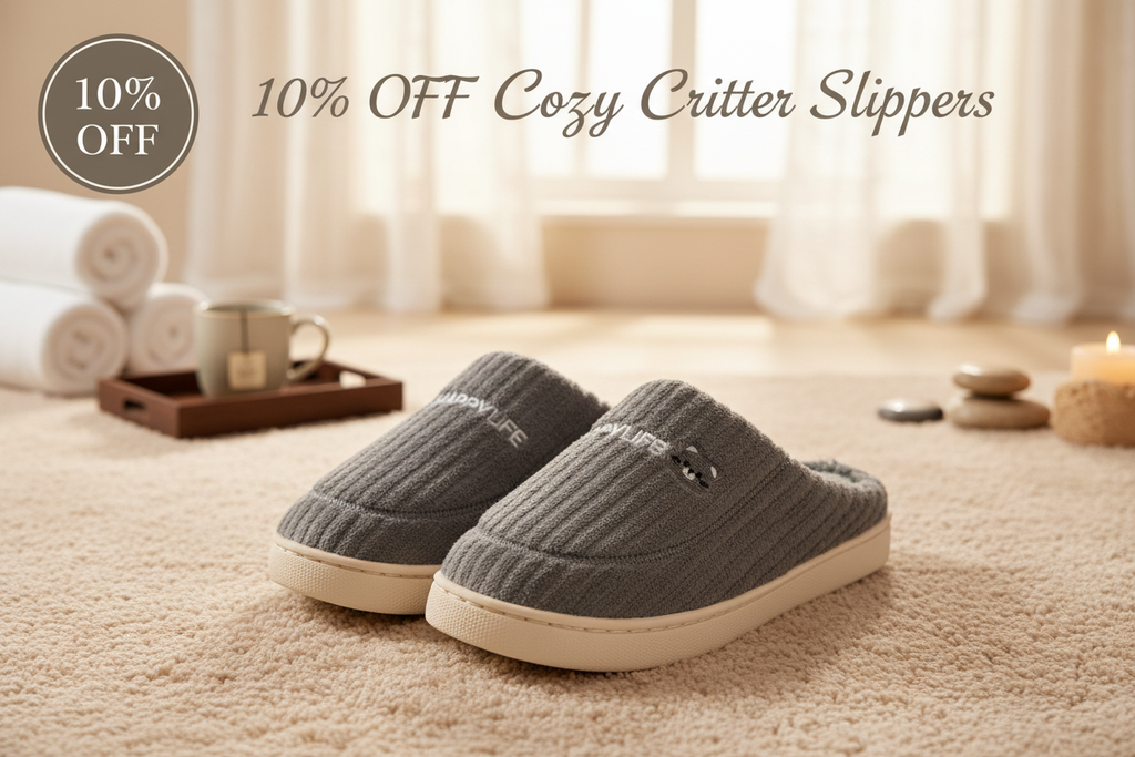 Cozy Critter Slippers | Embroidered Plush Home Slippers