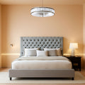 20 Inch White Ceiling Fan With Light Remote Dimmable 6 Speeds Low Profile Flush Mount