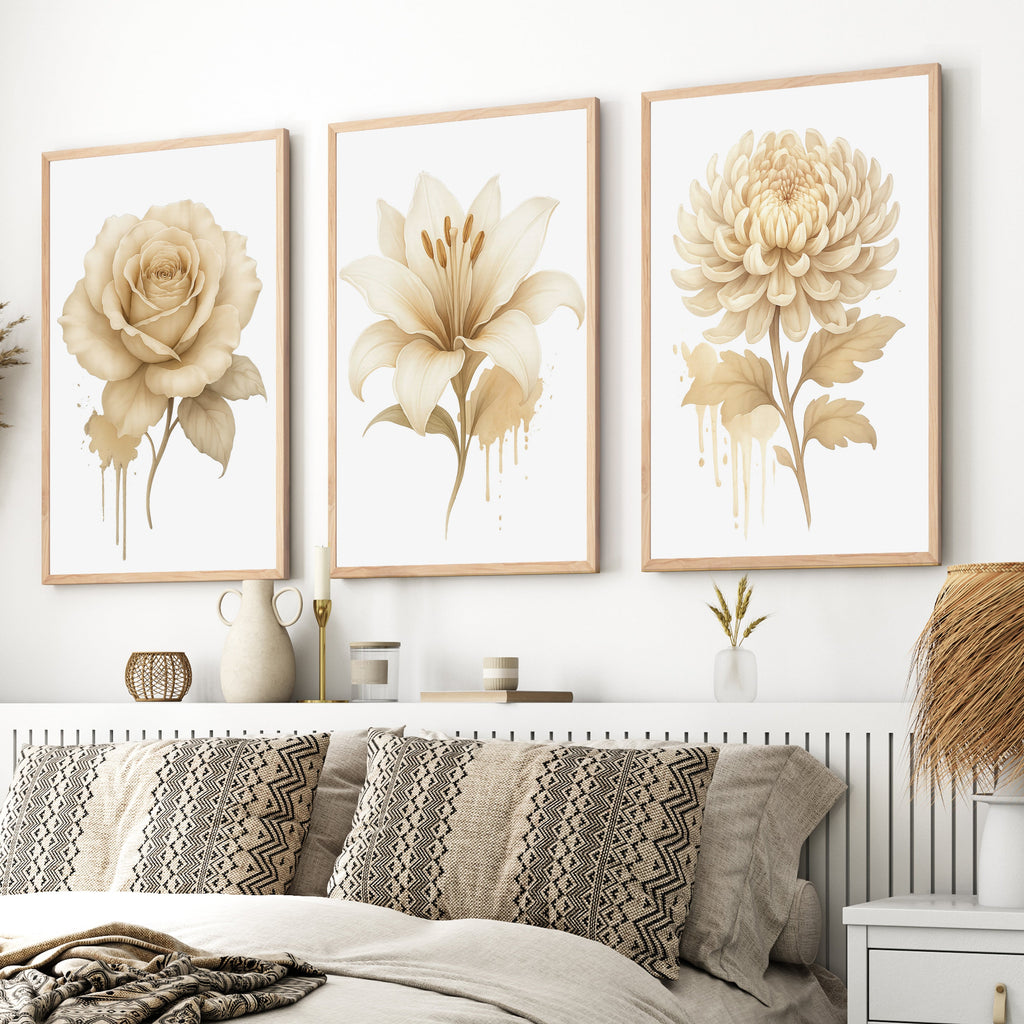 Floral Prints – Pastel Botanical Wall Art Set of 3