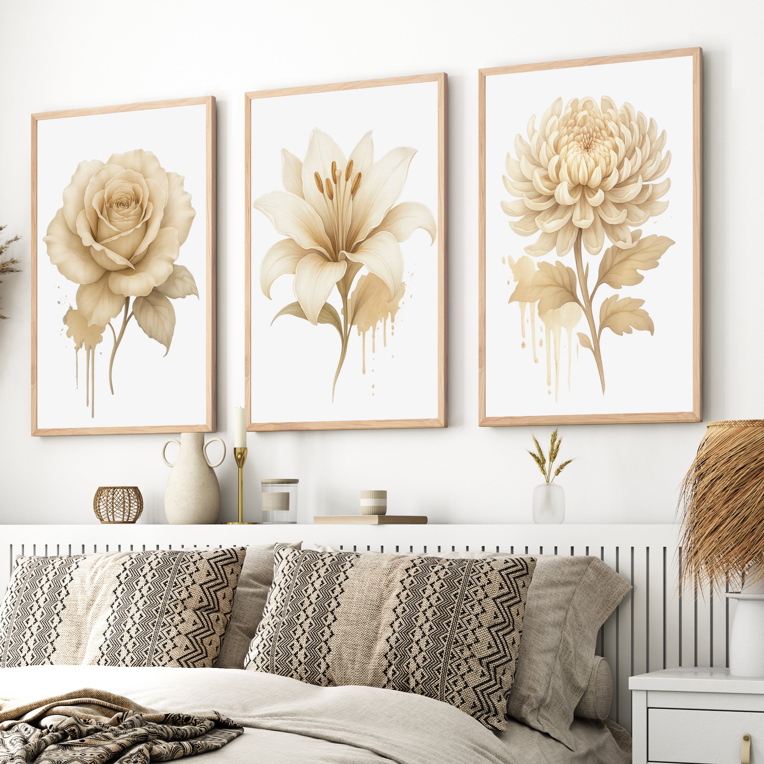 Floral Prints – Pastel Botanical Wall Art Set of 3