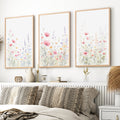 Flower Art Prints – Watercolor Wildflowers Set of 3