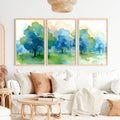 Forest Painting Abstract - Nature Wall Art Triptych
