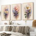 Framed Floral Prints – Watercolor Flowers Set of 3