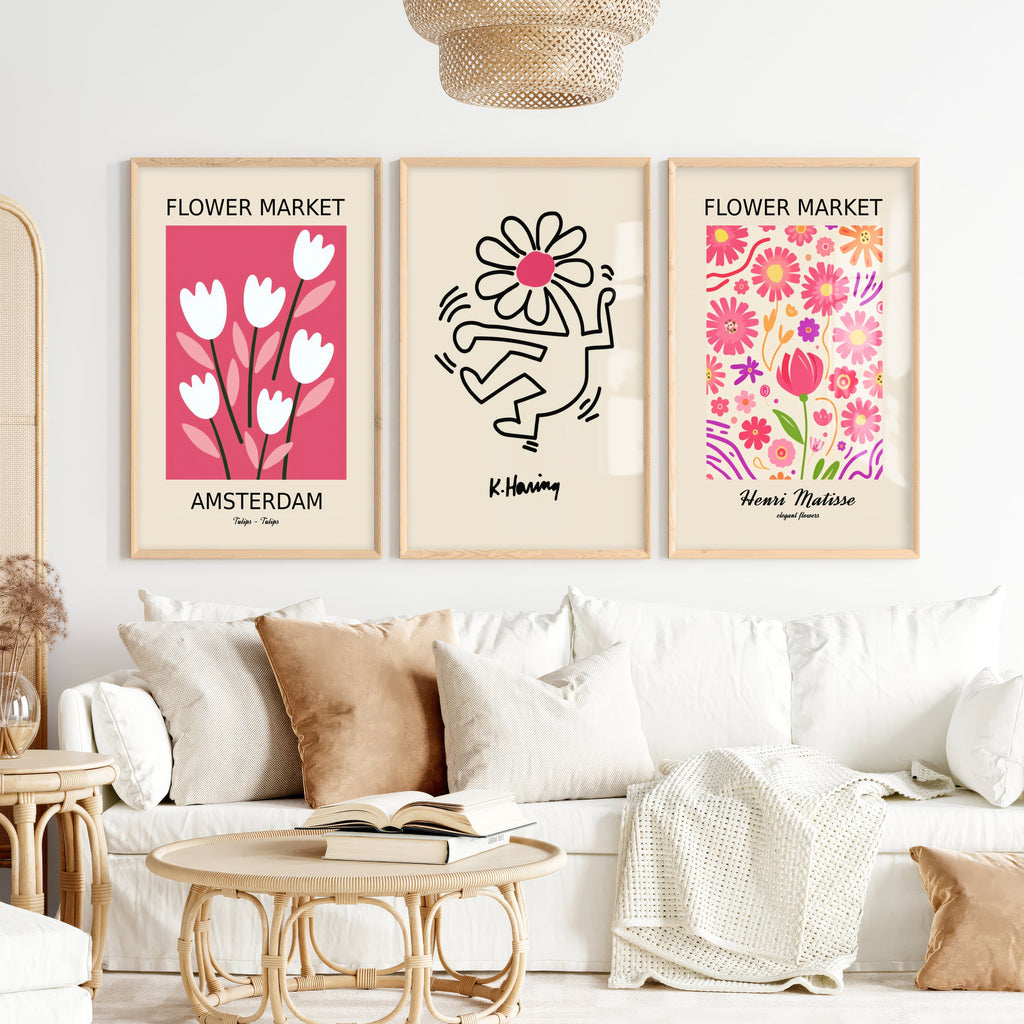 Keith Haring & Matisse Pink Set of 3 Prints