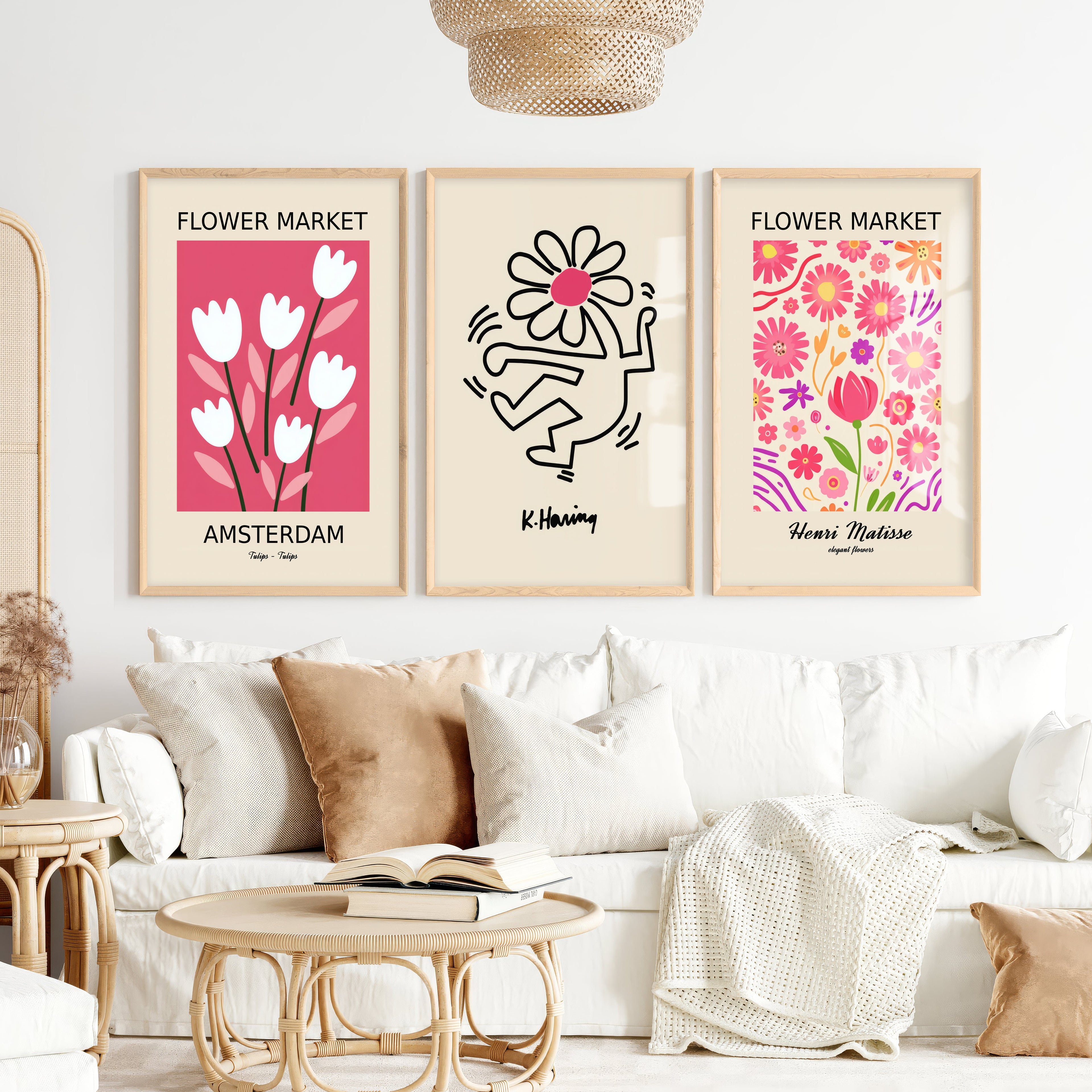 Keith Haring & Matisse Pink Set of 3 Prints
