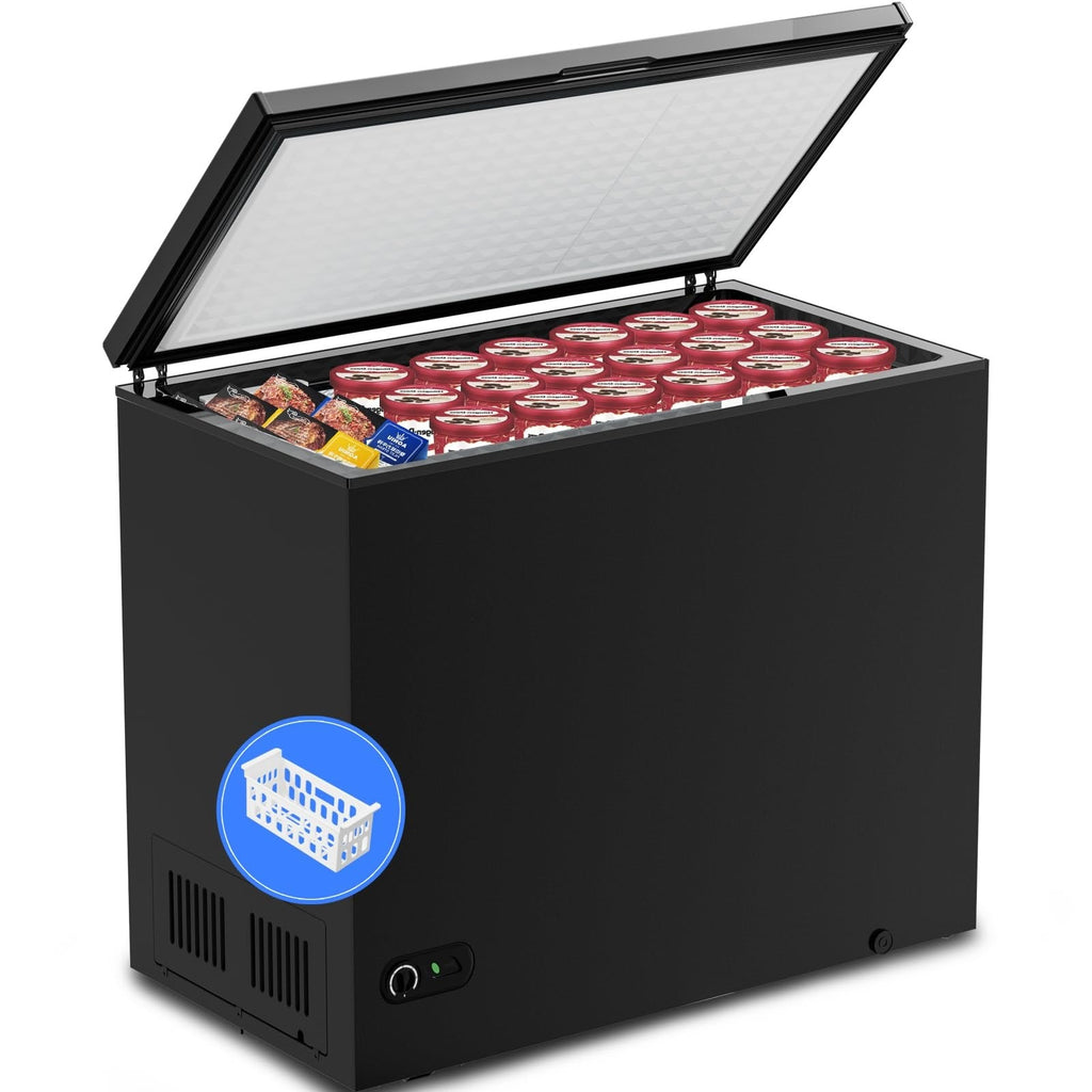 Kismile 7.0/3.5 Cubic Feet Chest Freezer with Removable Basket Free Standing