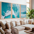 Large Coastal Wall Decor – Ocean Wave Print Set (3 Pieces)