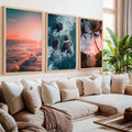Large Picture Frame Set – Sunset, Palms & Coastal Rocks