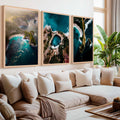 Large Three Piece Wall Art – Aerial View of Coast, Ocean & Lake