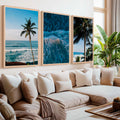 Large Vertical Coastal Wall Art – Palm Trees & Ocean Breeze