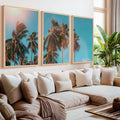 Large Wall Art Beach – Tropical Palm Tree Triptych (3 Prints)