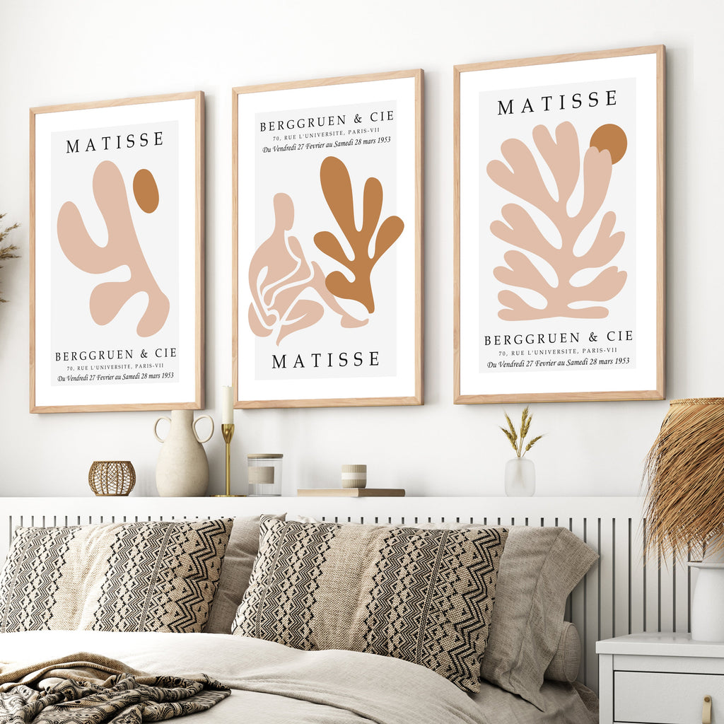 Matisse Poster Print – Neutral Abstract Wall Art Set of 3