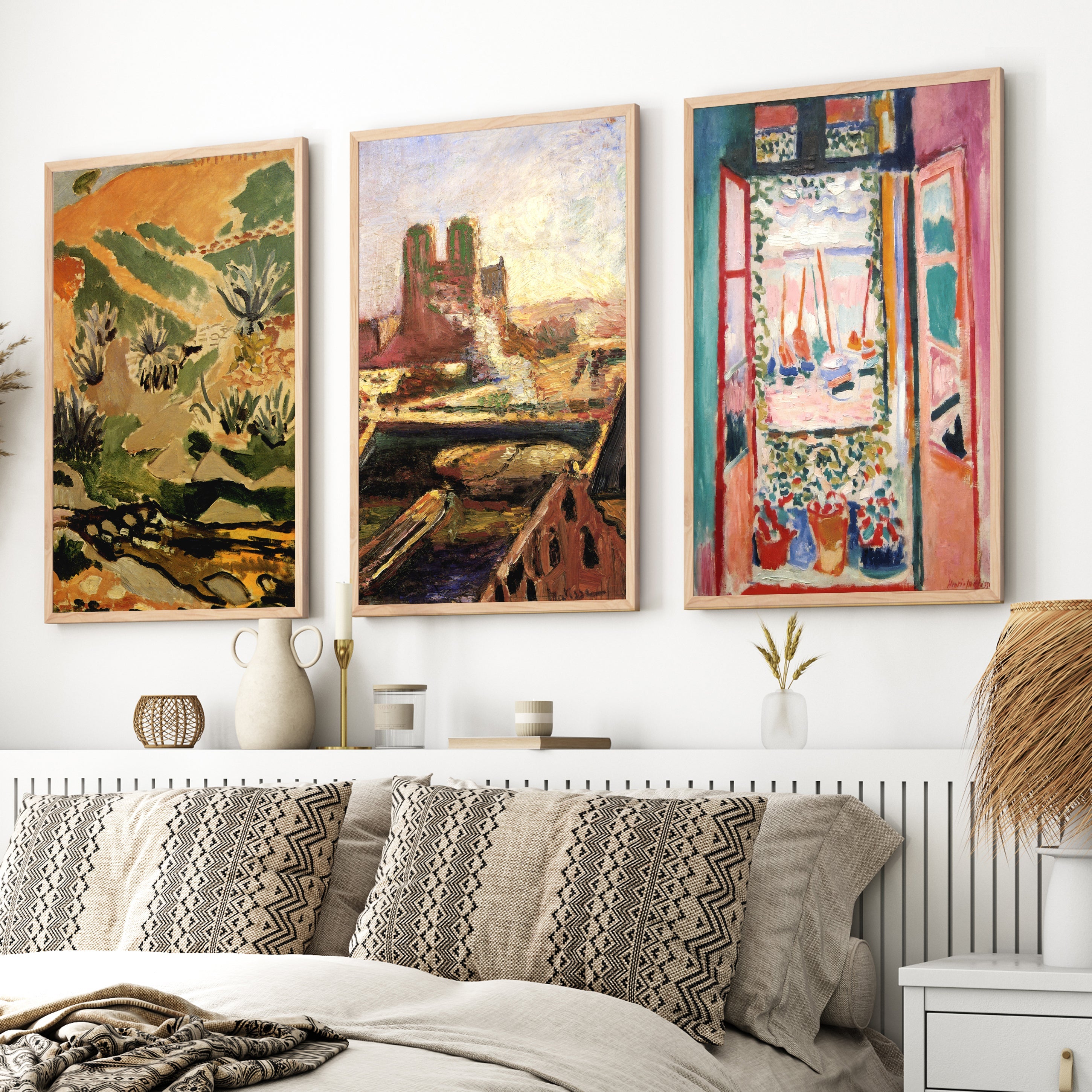 Matisse Prints – Brook with Aloes, Notre Dame & Open Window (Set of 3)