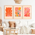 Matisse Style Wall Painting Abstract - Set of 3 Prints