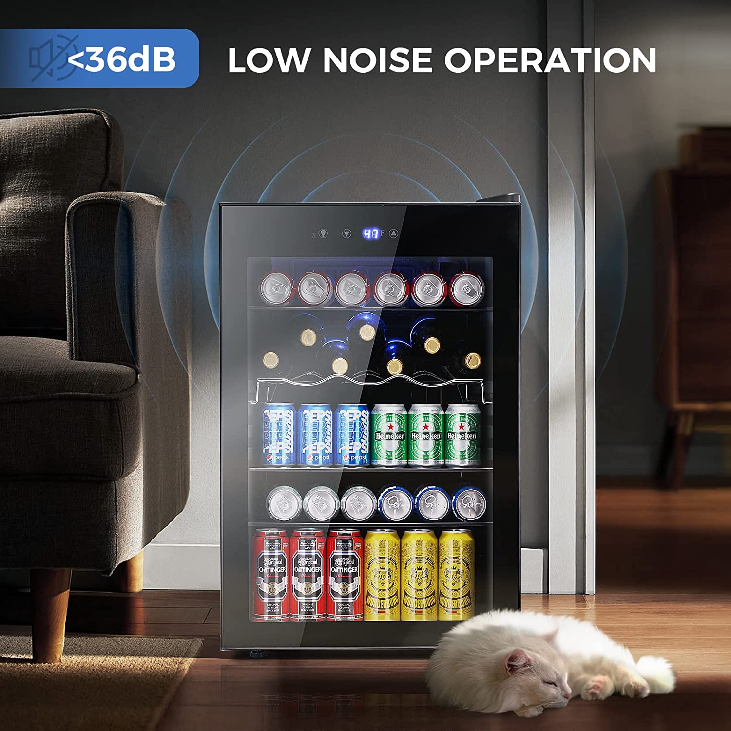Matte Beverage Refrigerator and Cooler W58128H