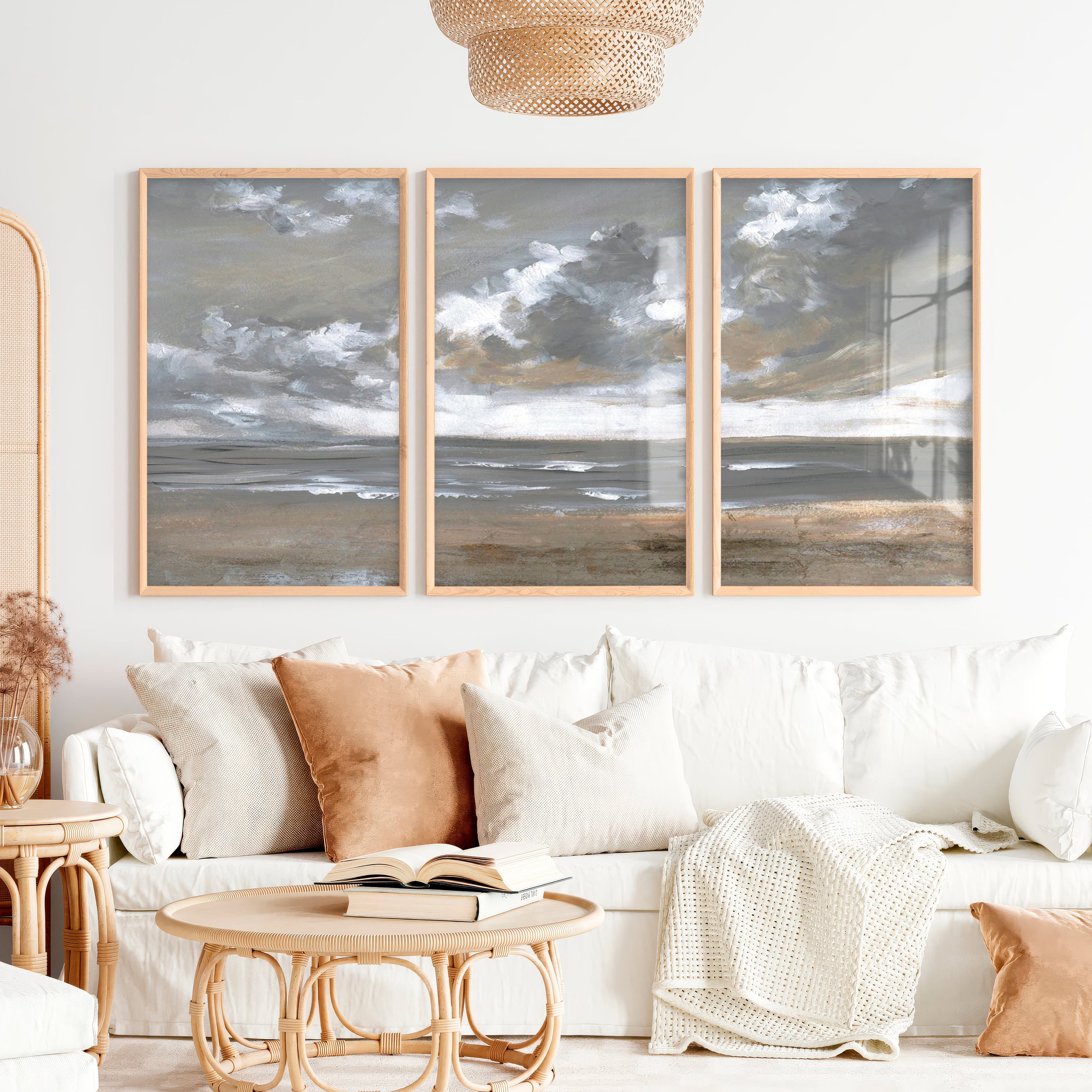 Minimalist Abstract Landscape Painting - Serene Neutral Wall Art