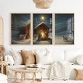 Nativity Jesus Birth Wall Art Triptych – Christmas Set
