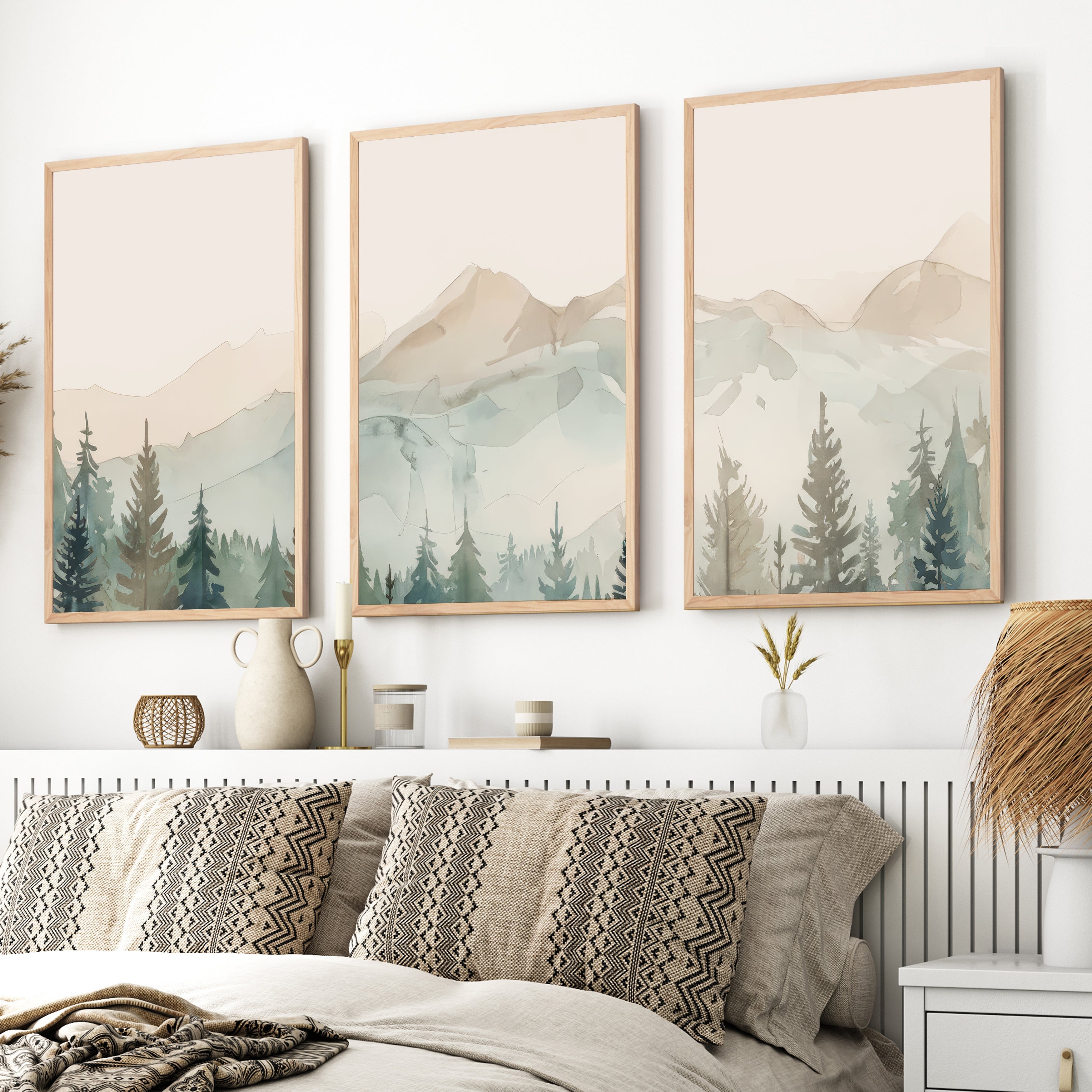 Nature Prints – Modern Minimal Forest Wall Art Set