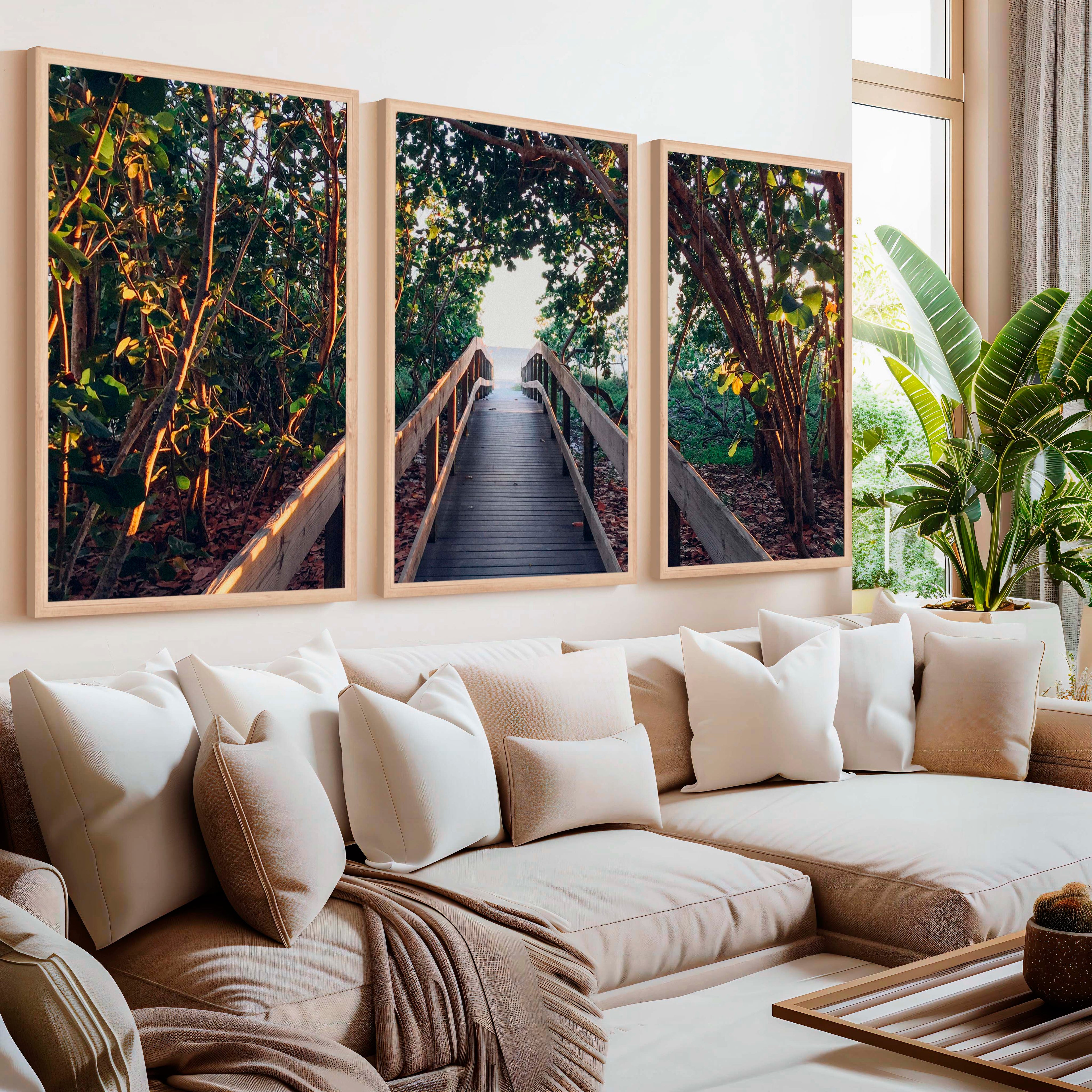 Nautical Wall Art Decor – Wooden Walkway to the Beach