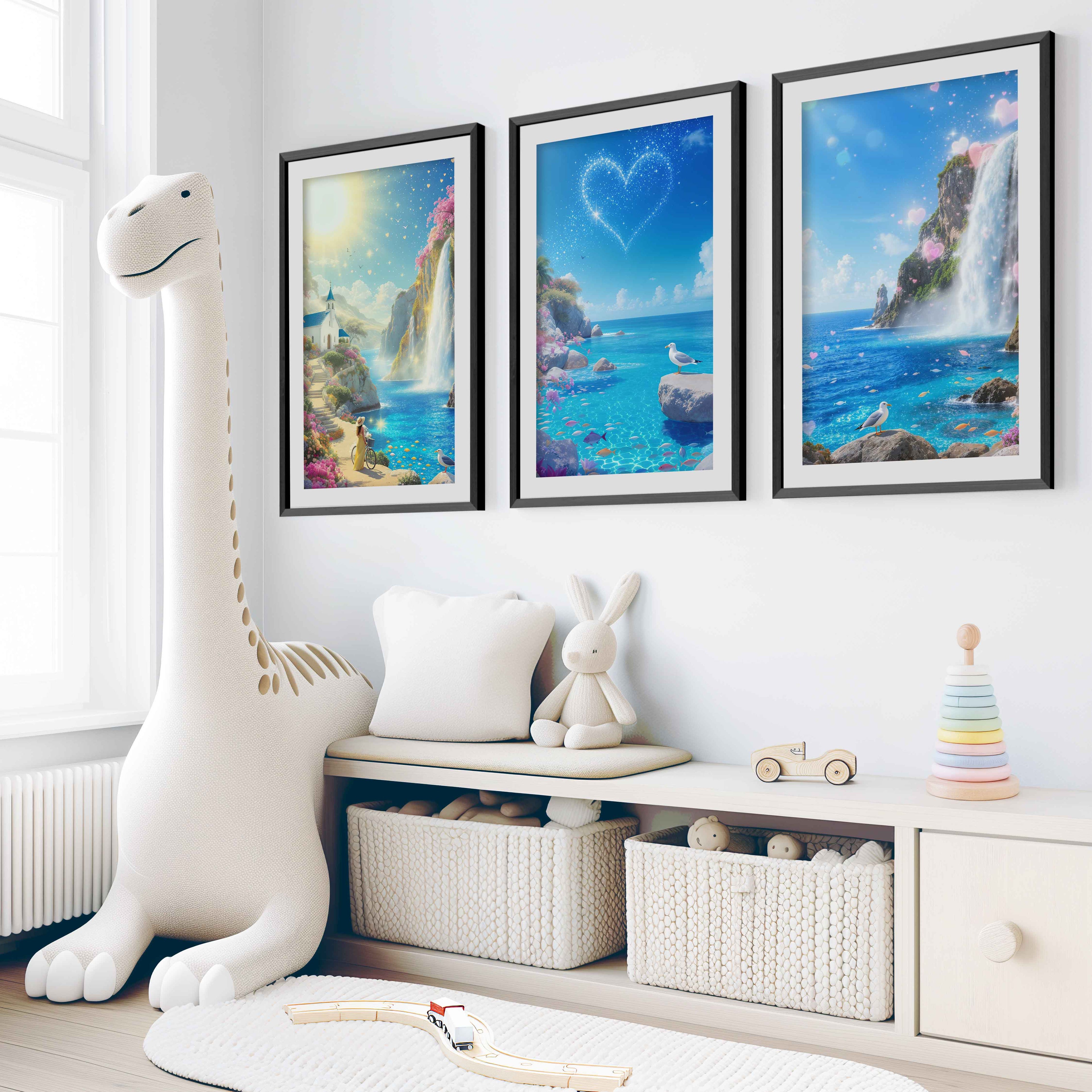 Ocean Fantasy Nursery Artwork – Magical Wall Print Set