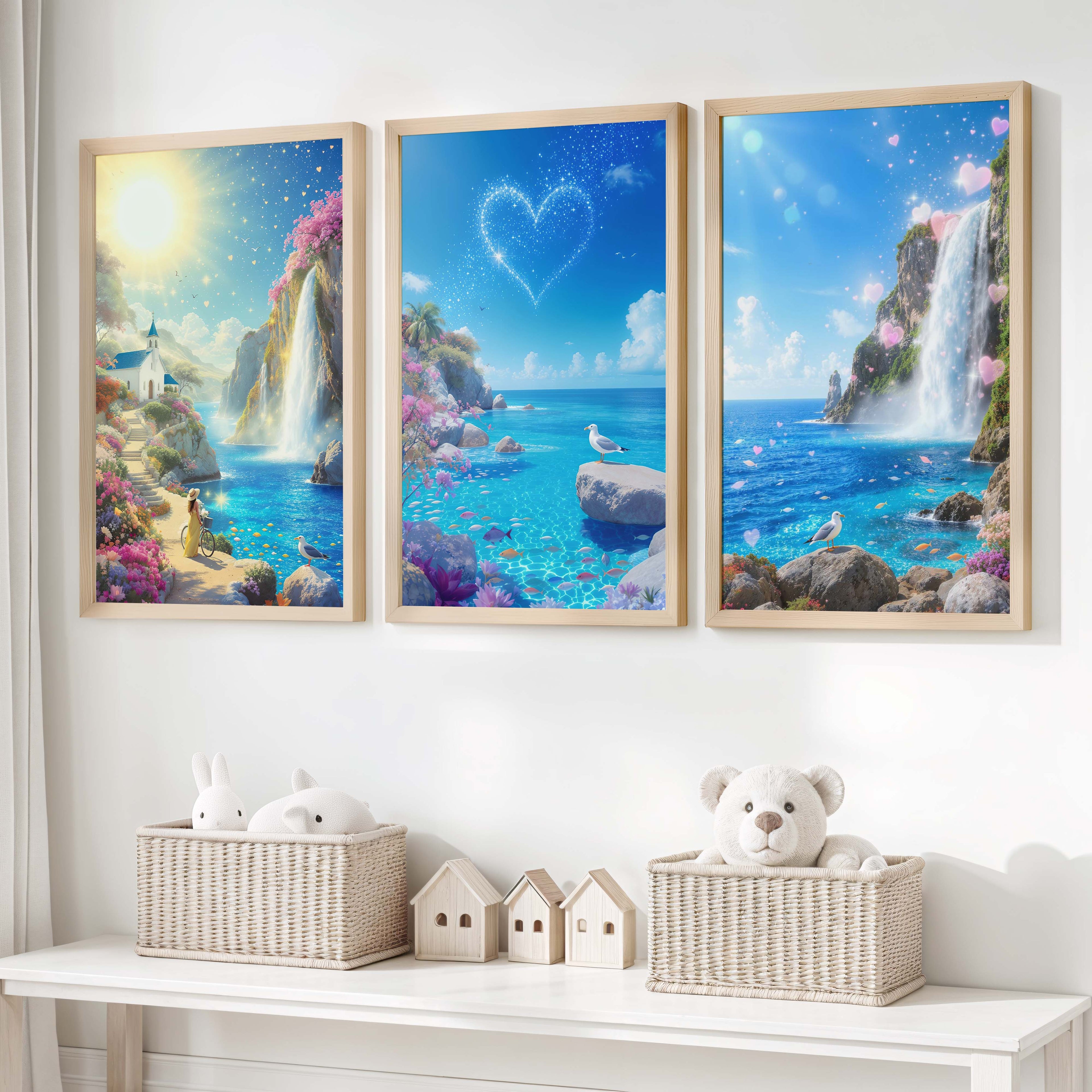 Ocean Fantasy Nursery Artwork – Magical Wall Print Set