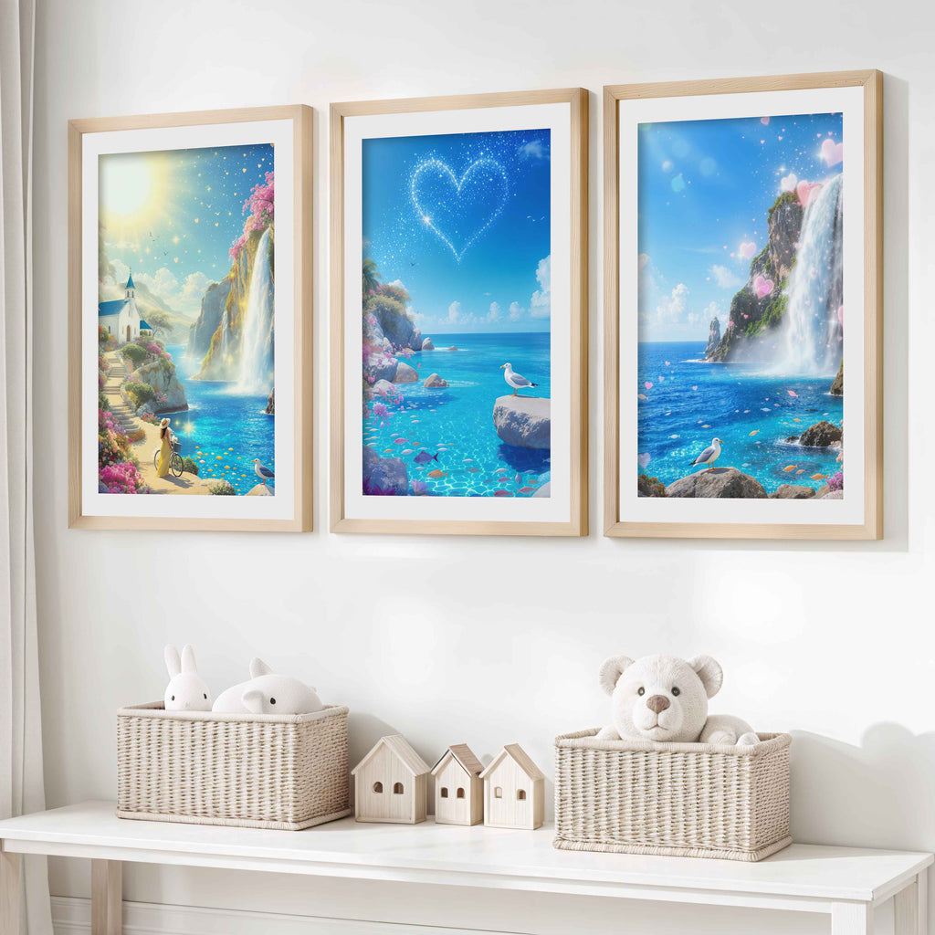 Ocean Fantasy Nursery Artwork – Magical Wall Print Set