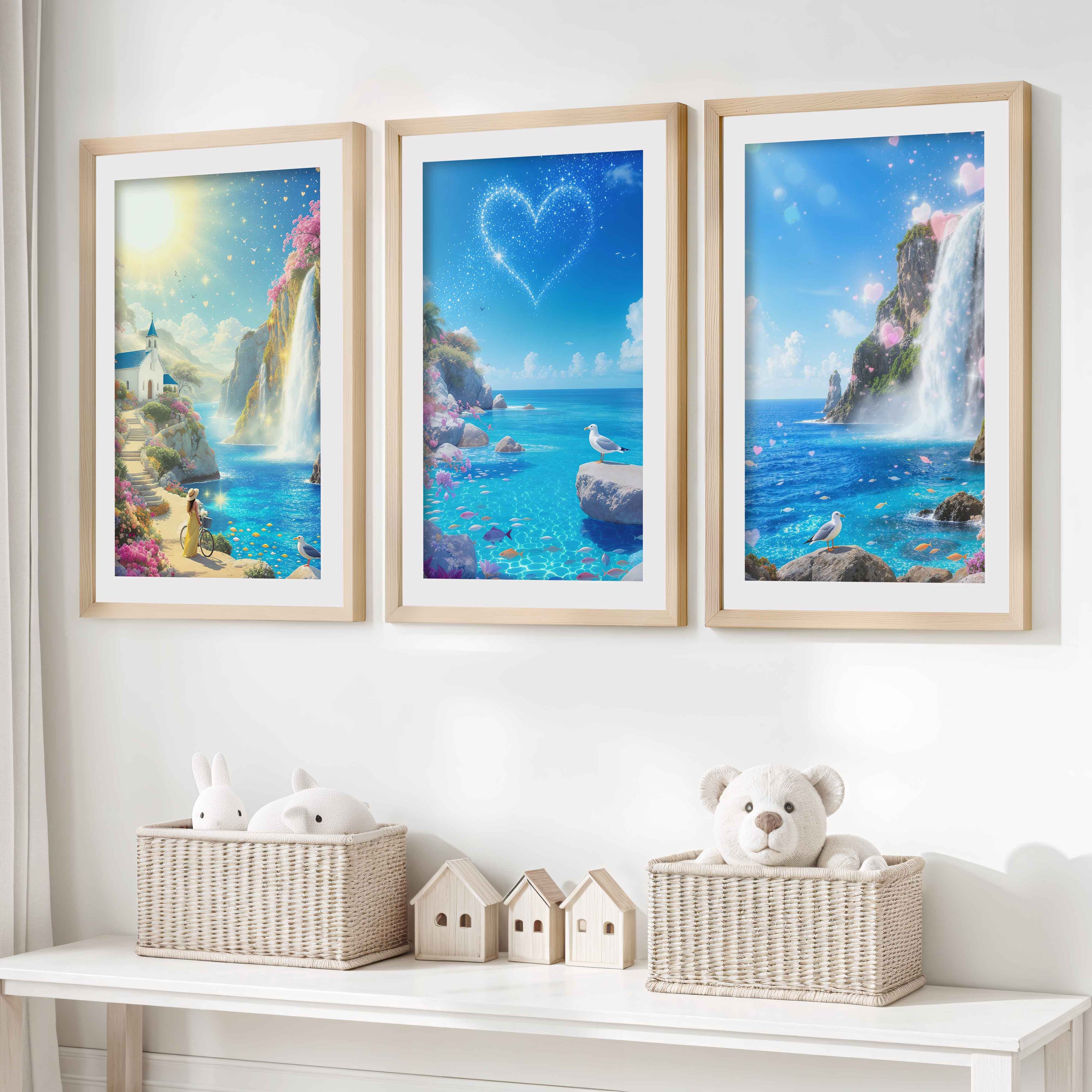 Ocean Fantasy Nursery Artwork – Magical Wall Print Set