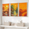 Boho Sunset Landscape Wall Art – Nursery Decor Print Set