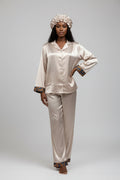 Satin Pajama Set with Matching Bonnet | Premium Sleepwear