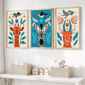 Safari Animal Prints – Colorful Nursery Wall Art Set