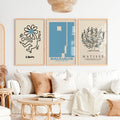 Set of 3 Bauhaus & Matisse Prints Dancing Flower Abstract