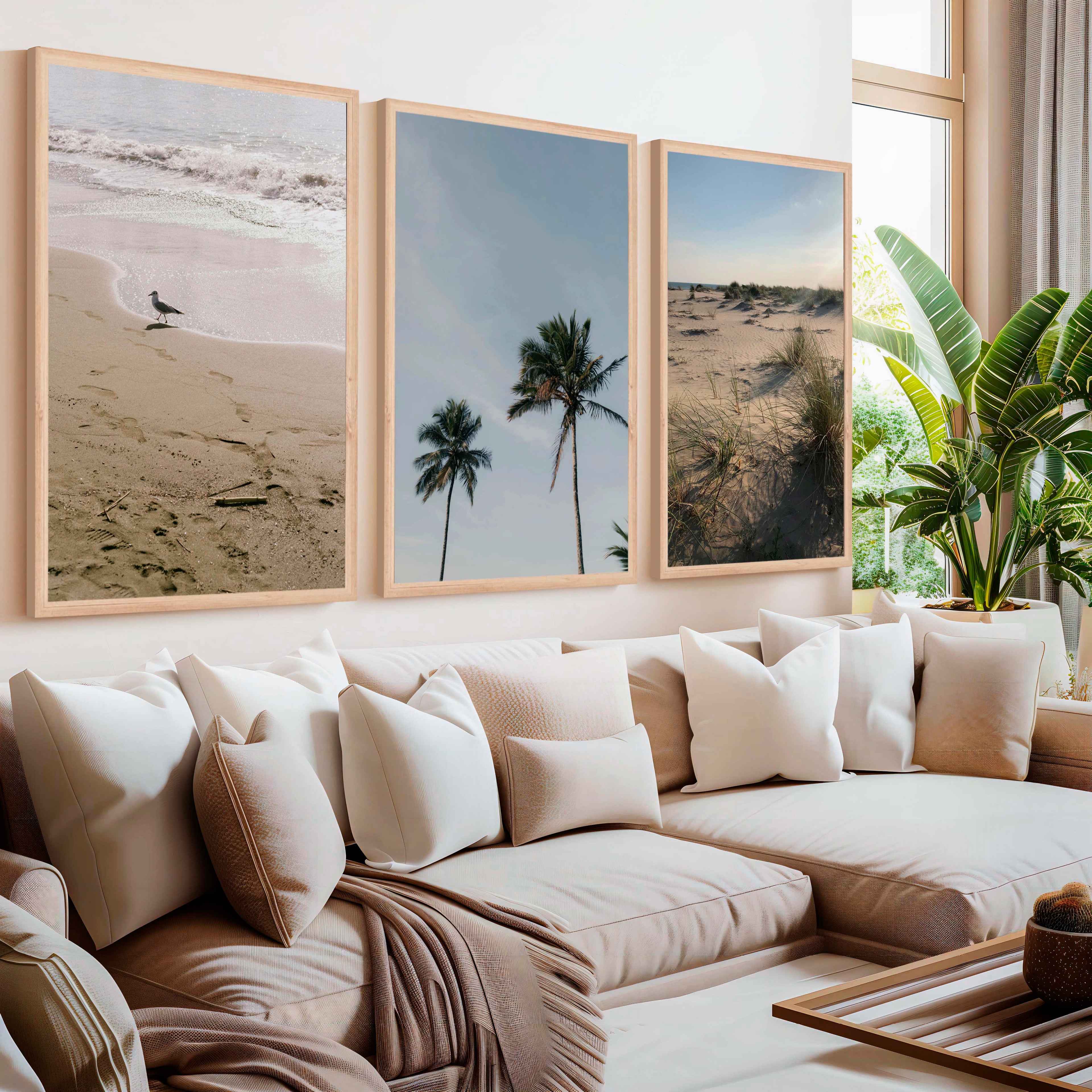 Set of 3 Framed Pictures – Minimal Beach Life Series