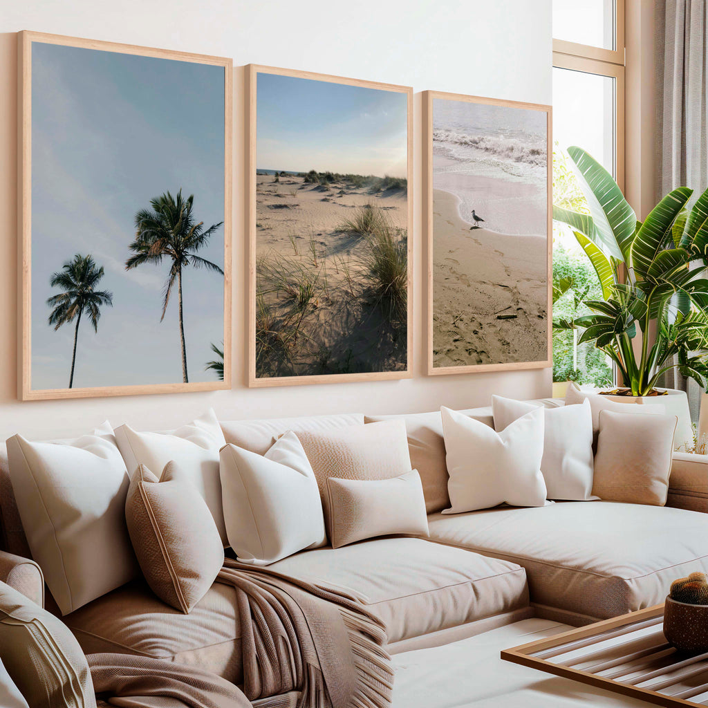 Set of 3 Beach Paintings – Coastal Nature Wall Art