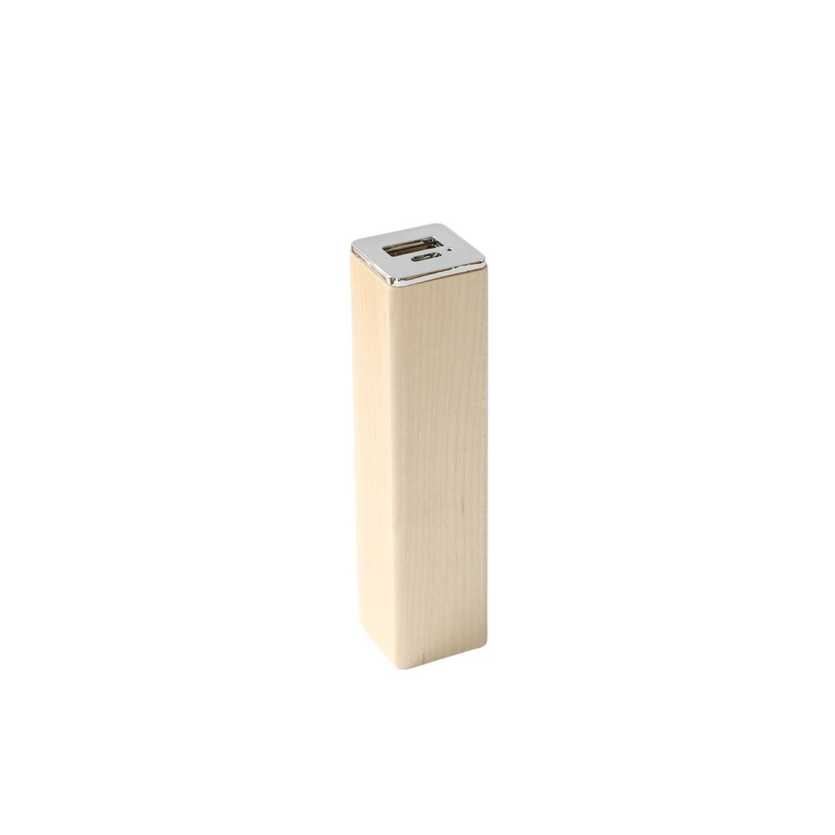 Square Tube Maple Power Bank – Compact 2200mAh Charger