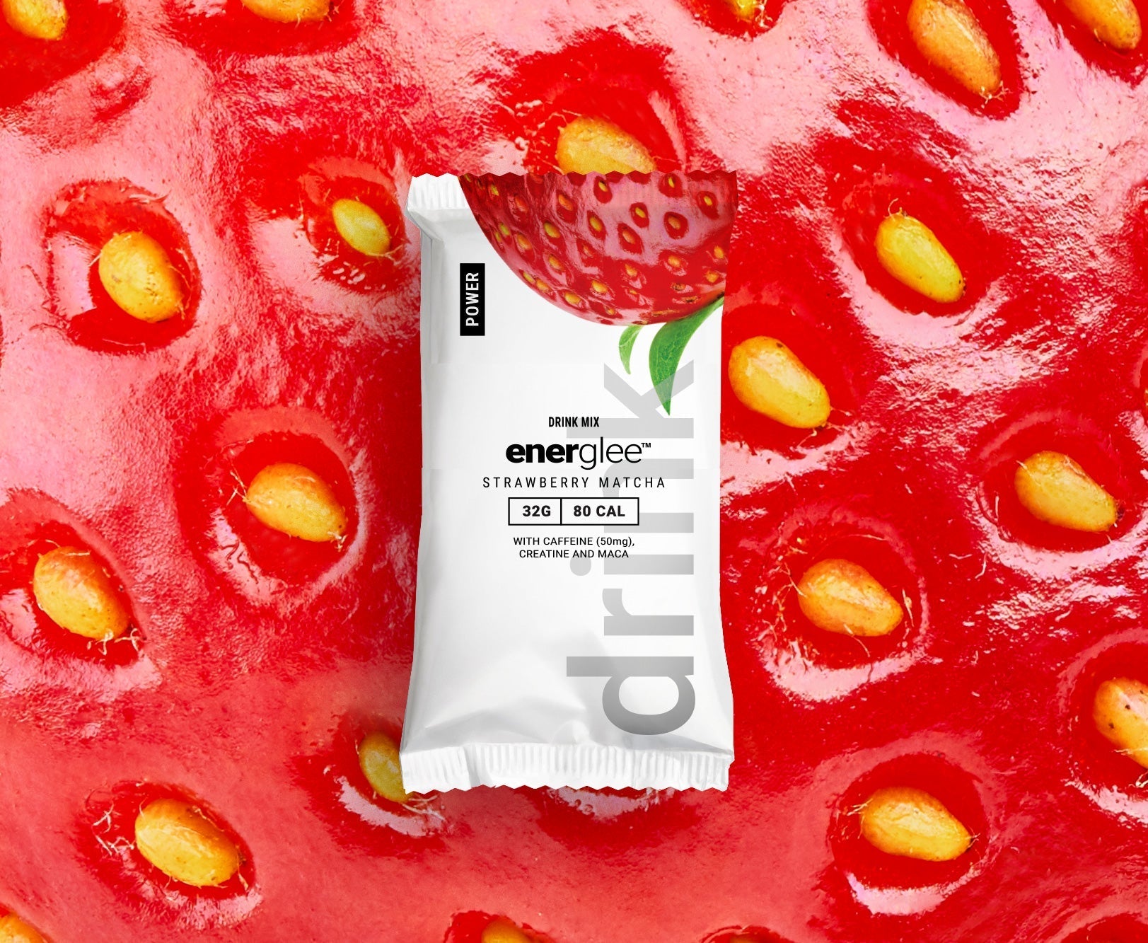 Strawberry Matcha Creatine Power Drink w/Adaptogens