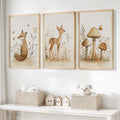 Woodland Animal Pictures for Nursery – Fox, Deer & Mushrooms
