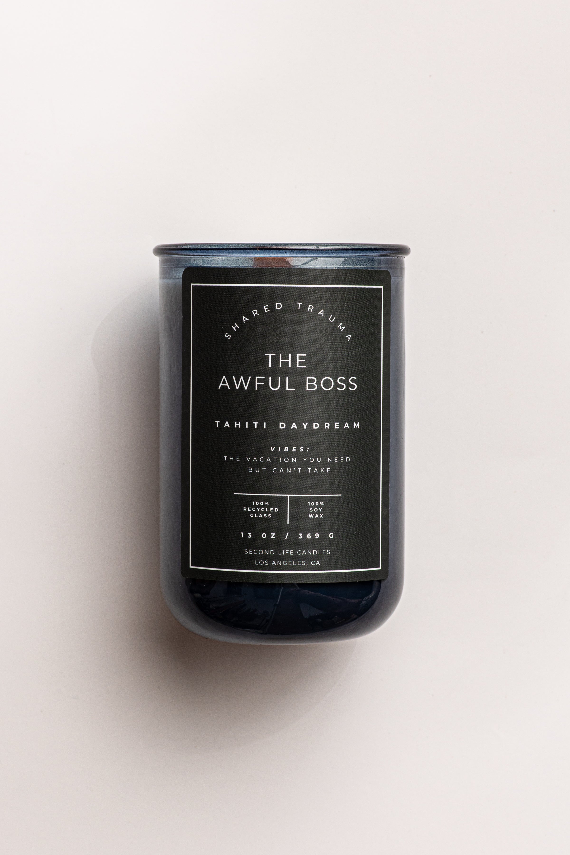 Shared Trauma Candles - The Awful Boss - 13 Oz Crackling Wood Wick - Mint Mojito & Pineapple