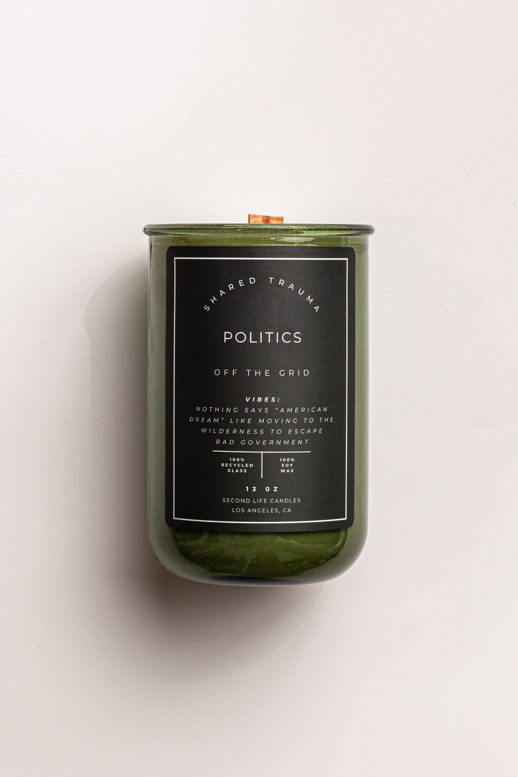 Shared Trauma Candles - Covid-19 - 13 Oz Crackling Wood Wick - Lemon, Peach, and Mint Tea